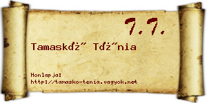 Tamaskó Ténia névjegykártya
